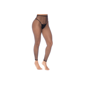 2 en 1 Top ou pantalon en résille noire 
